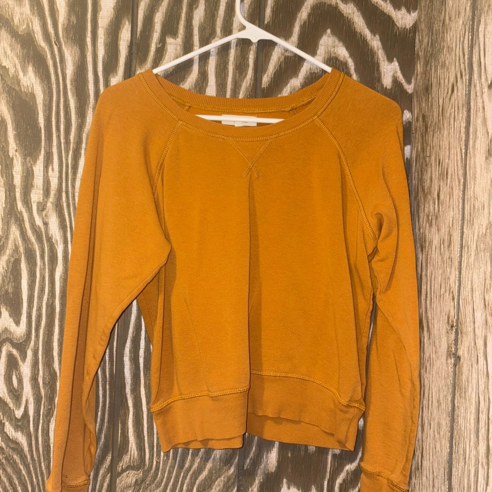 Madewell Mustard Burnt Orange Long Sleeve Top Crewneck